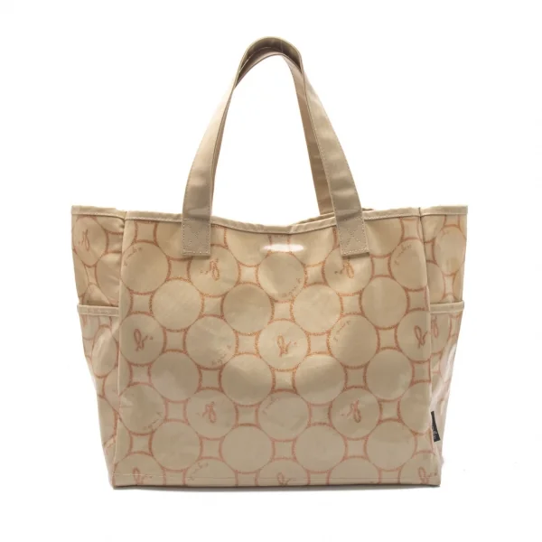 アニエスベーagnes b.VOYAGE ドットプリントラミネートキャンバストートバッグ ベージュ K-102477_001