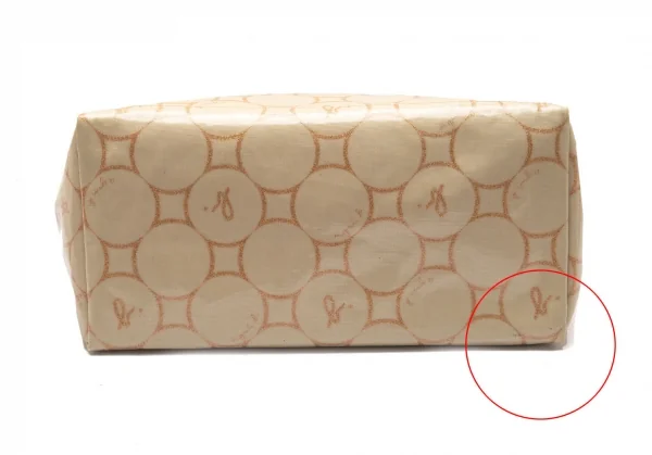 アニエスベーagnes b.VOYAGE ドットプリントラミネートキャンバストートバッグ ベージュ K-102477_010