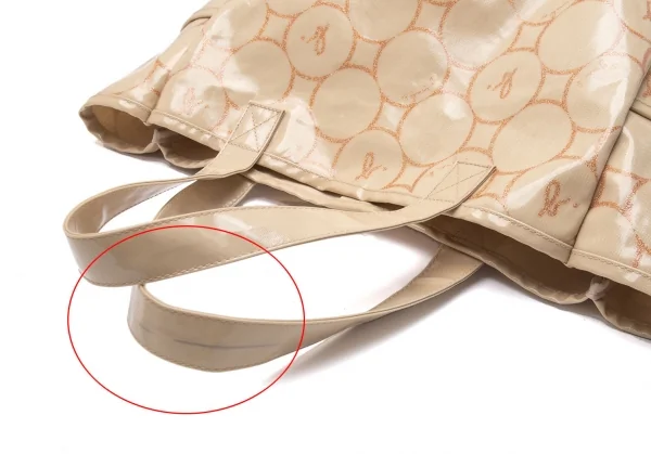 アニエスベーagnes b.VOYAGE ドットプリントラミネートキャンバストートバッグ ベージュ K-102477_012