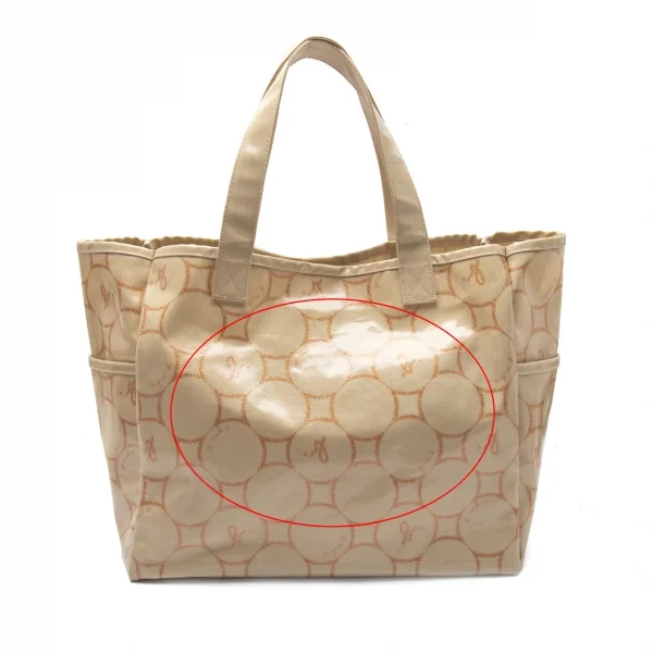 アニエスベーagnes b.VOYAGE ドットプリントラミネートキャンバストートバッグ ベージュ K-102477_006