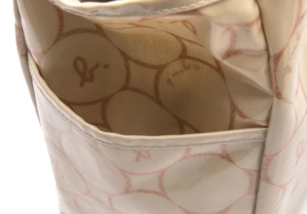 アニエスベーagnes b.VOYAGE ドットプリントラミネートキャンバストートバッグ ベージュ K-102477_009