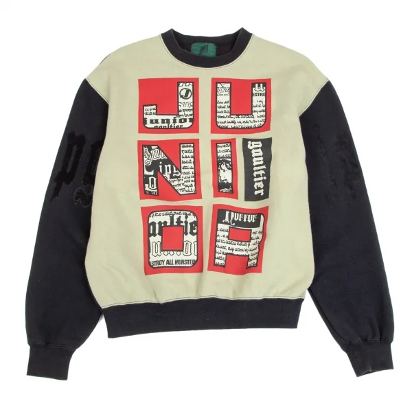 ジュニアゴルチエJUNIOR GAULTIER フロントグラフィックプリントスウェット ライトグリーン黒48 K-102478_001