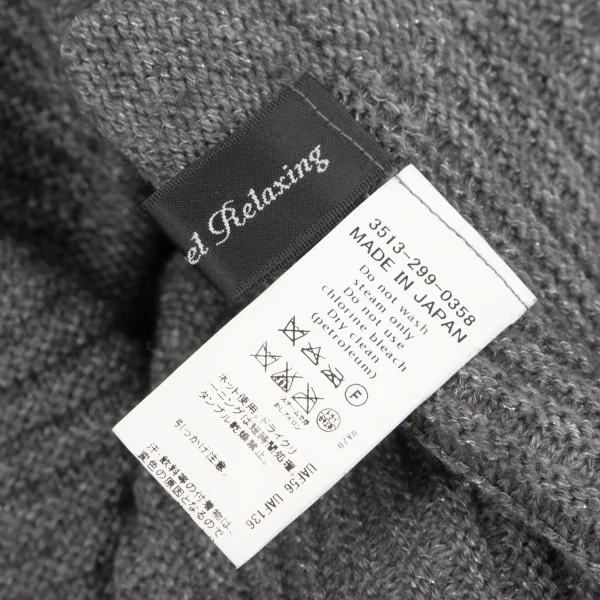 グリーンレーベルリラクシングgreen label relaxing アクリルウールグリッター斜行変形ニット グレーM位 K-102483_012