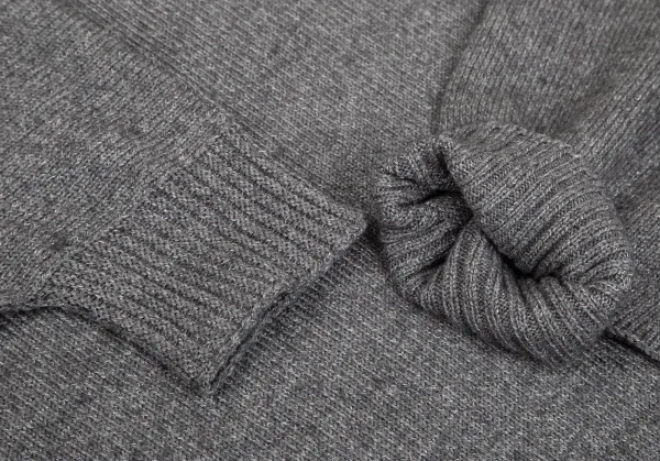 グリーンレーベルリラクシングgreen label relaxing アクリルウールグリッター斜行変形ニット グレーM位 K-102483_007