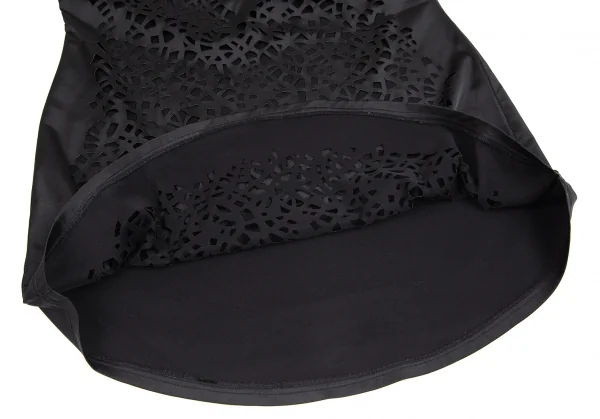 ジャンポールゴルチエ ファムJean Paul GAULTIER FEMME フロントカットワークプルオーバーストレッチ半袖シャツ 黒40 K-102502_009