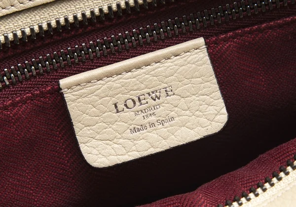 ロエベLOEWE フスタ アナグラムレザートートバッグ ベージュ K-102505_018