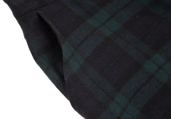 マドモアゼルノンノMademoiselle NON NO ブラックウォッチクロップドワイドパンツ 紺緑黒L K-102512_005