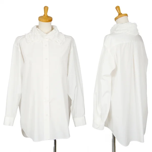 ISSEY MIYAKE Cauliflower Collar Long Sleeve Shirt White M K-102531_001