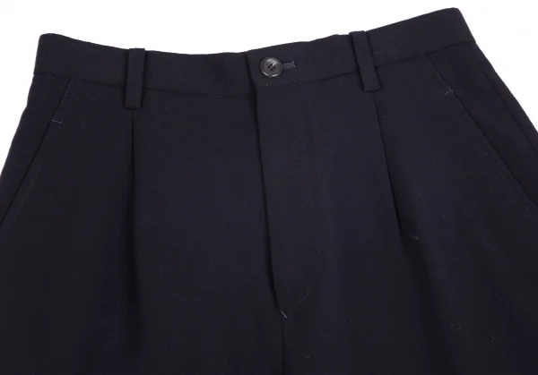 イッセイミヤケISSEY MIYAKE ウールタックワイドパンツ 紺L K-102533_002