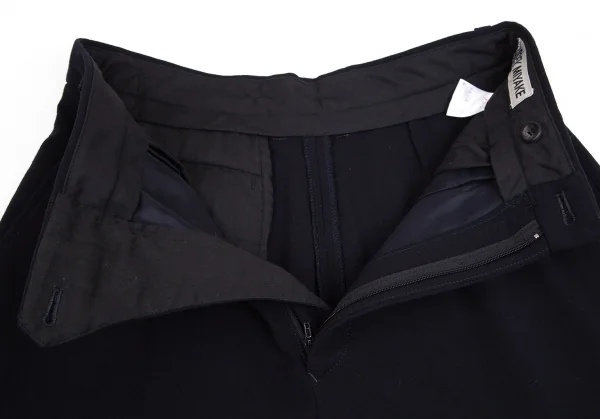 イッセイミヤケISSEY MIYAKE ウールタックワイドパンツ 紺L K-102533_005