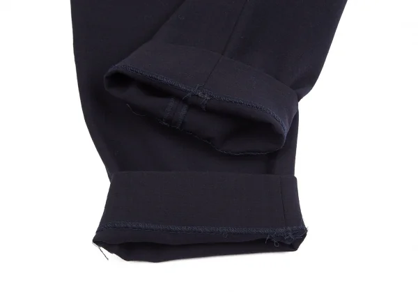 イッセイミヤケISSEY MIYAKE ウールタックワイドパンツ 紺L K-102533_008