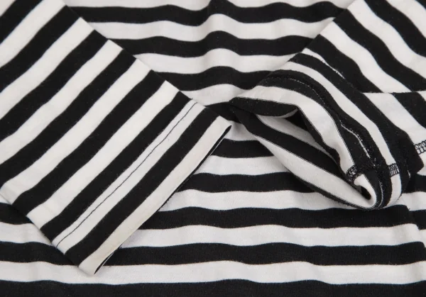 サイトs'yte コットンボーダーヘンリーネックロングカットソー 白黒S K-102585_010