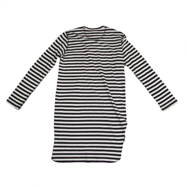 サイトs'yte コットンボーダーヘンリーネックロングカットソー 白黒S K-102585_014