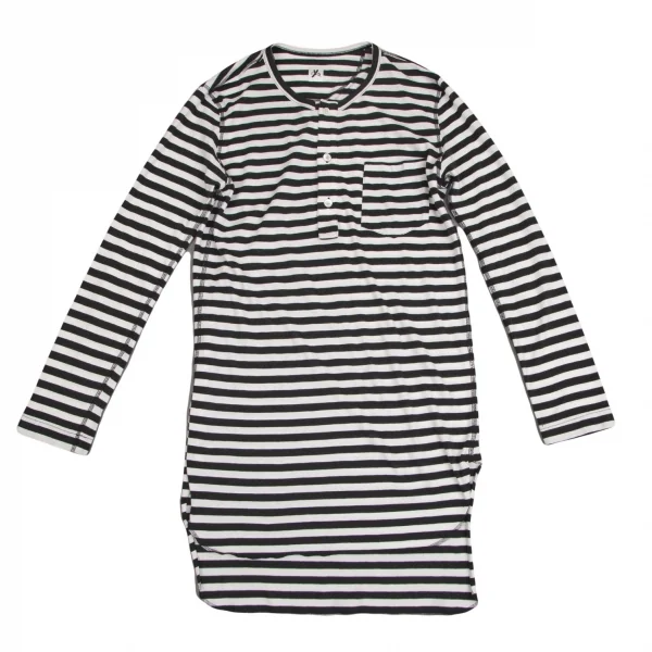 サイトs'yte コットンボーダーヘンリーネックロングカットソー 白黒S K-102585_002