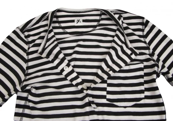 サイトs'yte コットンボーダーヘンリーネックロングカットソー 白黒S K-102585_008