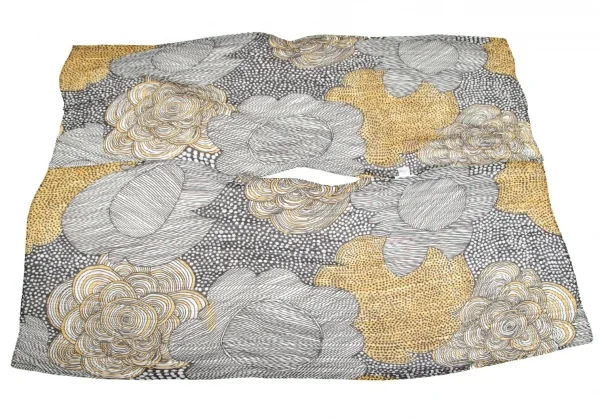 プリーツプリーズPLEATS PLEASE ネイティブプリントプリーツスクエアポンチョ 白黒黄F K-102618_007