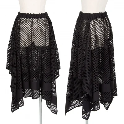 プリーツプリーズPLEATS PLEASE ビッグメッシュドレープフレアスカート