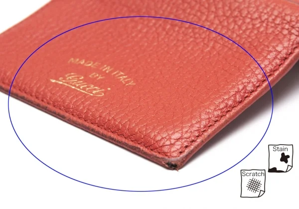 グッチGUCCI シュリンクレザーカードケース 朱赤 K-102644_004