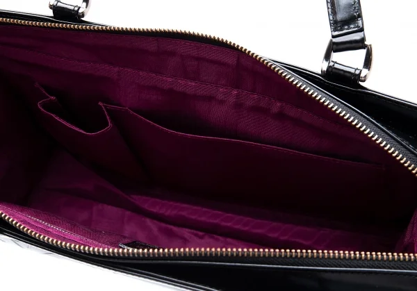 ジャンポールゴルチエJean Paul GAULTIER レザーニューローズエンボスハンドバッグ 黒 K-102667_017
