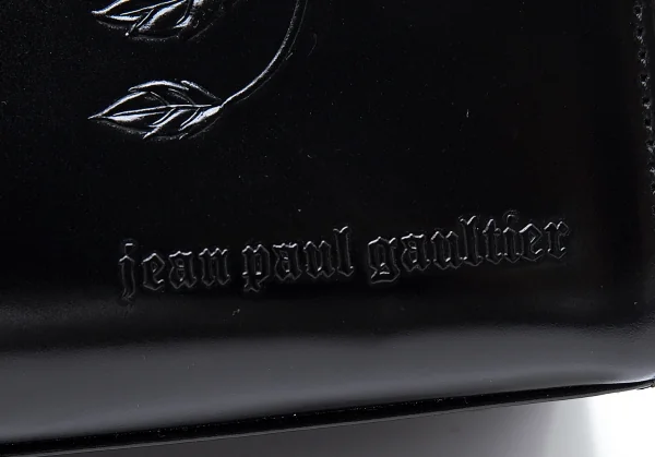 ジャンポールゴルチエJean Paul GAULTIER レザーニューローズエンボスハンドバッグ 黒 K-102667_005