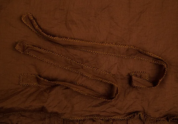 ワンダフルワールド カネコイサオWONDERFUL WORLD KANEKO ISAO フリルリボンデザインフーテッドノースリーブシャツ 茶M位 K-102674_014