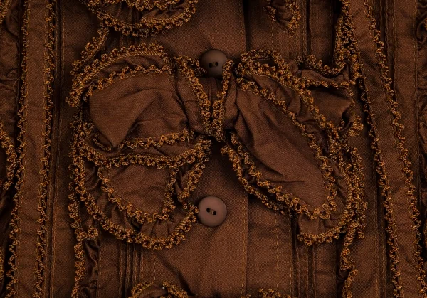 ワンダフルワールド カネコイサオWONDERFUL WORLD KANEKO ISAO フリルリボンデザインフーテッドノースリーブシャツ 茶M位 K-102674_006