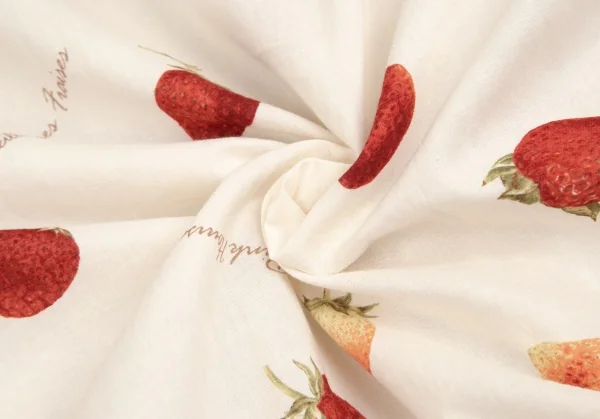 ピンクハウスPINK HOUSE ストロベリー総柄リボンデザイン半袖チュニックワンピース アイボリーM位 K-102679_016