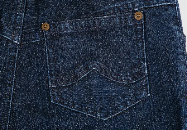 ピンクハウスPINK HOUSE ロゴ刺繍裾フリルレースアップクロップドデニムパンツ インディゴM K-102690_017