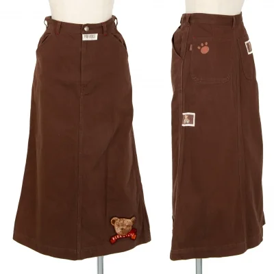 PINK HOUSE Bear Embroidered Patch Skirt