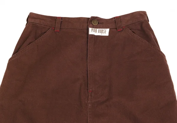 ピンクハウスPINK HOUSE ベアー刺繍ワッペン貼り付け台形ロングスカート 茶M K-102692_003