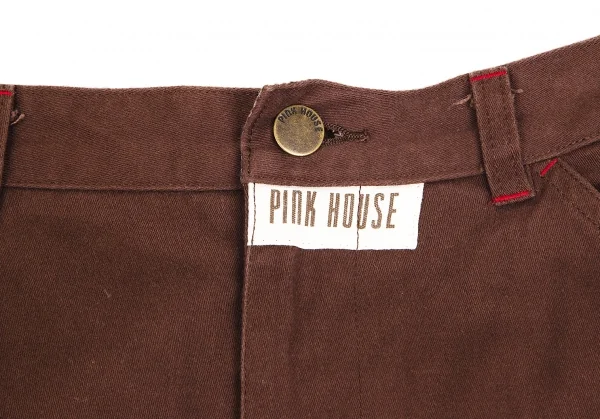 ピンクハウスPINK HOUSE ベアー刺繍ワッペン貼り付け台形ロングスカート 茶M K-102692_004