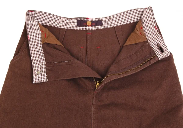 ピンクハウスPINK HOUSE ベアー刺繍ワッペン貼り付け台形ロングスカート 茶M K-102692_005