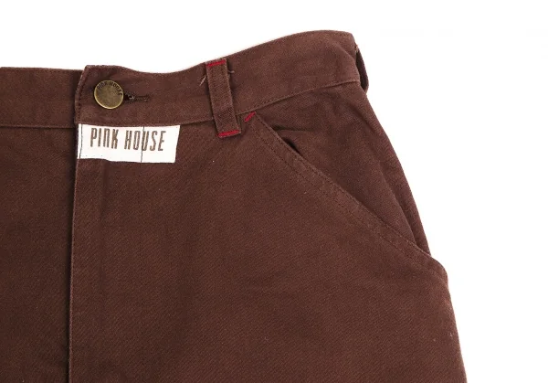 ピンクハウスPINK HOUSE ベアー刺繍ワッペン貼り付け台形ロングスカート 茶M K-102692_006