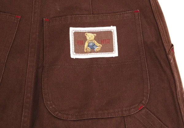 ピンクハウスPINK HOUSE ベアー刺繍ワッペン貼り付け台形ロングスカート 茶M K-102692_015