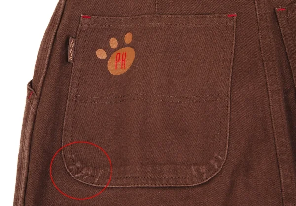 ピンクハウスPINK HOUSE ベアー刺繍ワッペン貼り付け台形ロングスカート 茶M K-102692_016