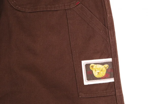 ピンクハウスPINK HOUSE ベアー刺繍ワッペン貼り付け台形ロングスカート 茶M K-102692_018