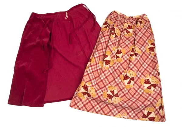 ピンクハウスPINK HOUSE ベアー刺繍コーデュロイラップチェックスカート 赤M位 K-102696_017