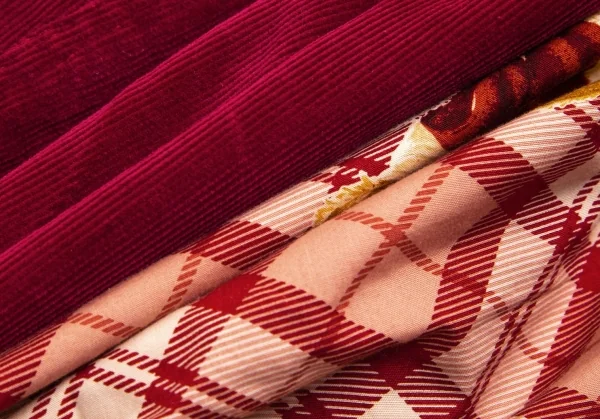 ピンクハウスPINK HOUSE ベアー刺繍コーデュロイラップチェックスカート 赤M位 K-102696_018