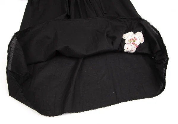 ピンクハウスPINK HOUSE ラビットストロベリー刺繍フリル半袖チュニック 黒M位 K-102697_010