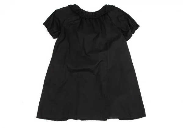 ピンクハウスPINK HOUSE ラビットストロベリー刺繍フリル半袖チュニック 黒M位 K-102697_011