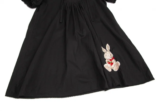 ピンクハウスPINK HOUSE ラビットストロベリー刺繍フリル半袖チュニック 黒M位 K-102697_007