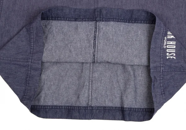 ピンクハウスPINK HOUSE 裾ロゴプリントワッペン貼り付けデニムジャンパーロングスカート インディゴM位 K-102700_015