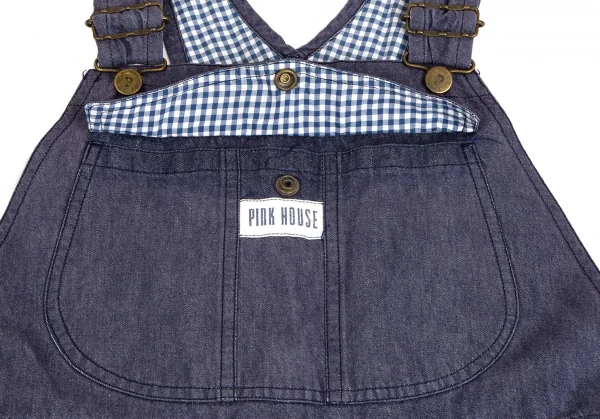 ピンクハウスPINK HOUSE 裾ロゴプリントワッペン貼り付けデニムジャンパーロングスカート インディゴM位 K-102700_008