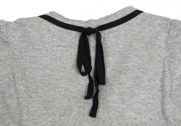 トリココムデギャルソンtricot COMME des GARCONS パールネック装飾UネックTシャツ グレーM位 K-102701_010