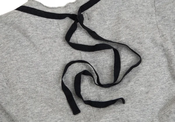 トリココムデギャルソンtricot COMME des GARCONS パールネック装飾UネックTシャツ グレーM位 K-102701_011