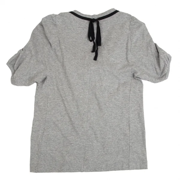 トリココムデギャルソンtricot COMME des GARCONS パールネック装飾UネックTシャツ グレーM位 K-102701_009