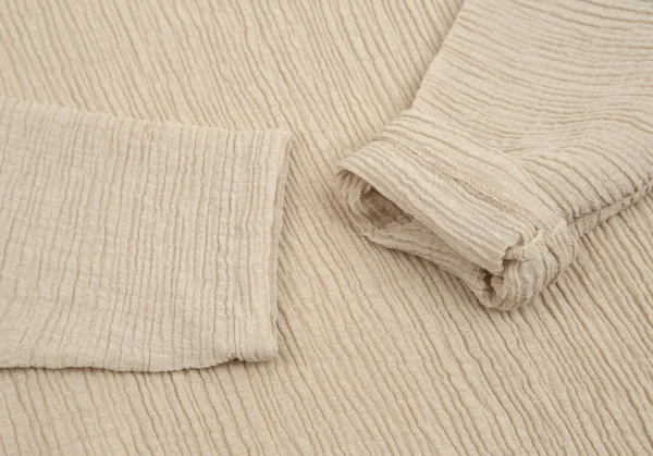 プランテーションPlantation ウール混シワプリーツハイネックトップス ベージュM K-102709_006