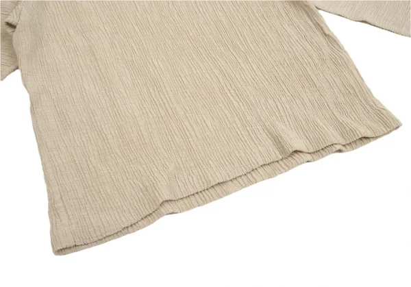 プランテーションPlantation ウール混シワプリーツハイネックトップス ベージュM K-102709_007