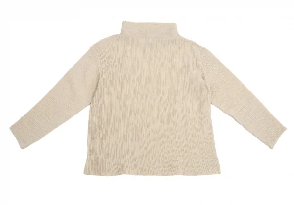 プランテーションPlantation ウール混シワプリーツハイネックトップス ベージュM K-102709_009