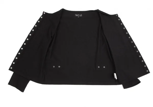 アニエスベーagnes b. メニースナップボタンカーディガン 黒3 K-102733_013